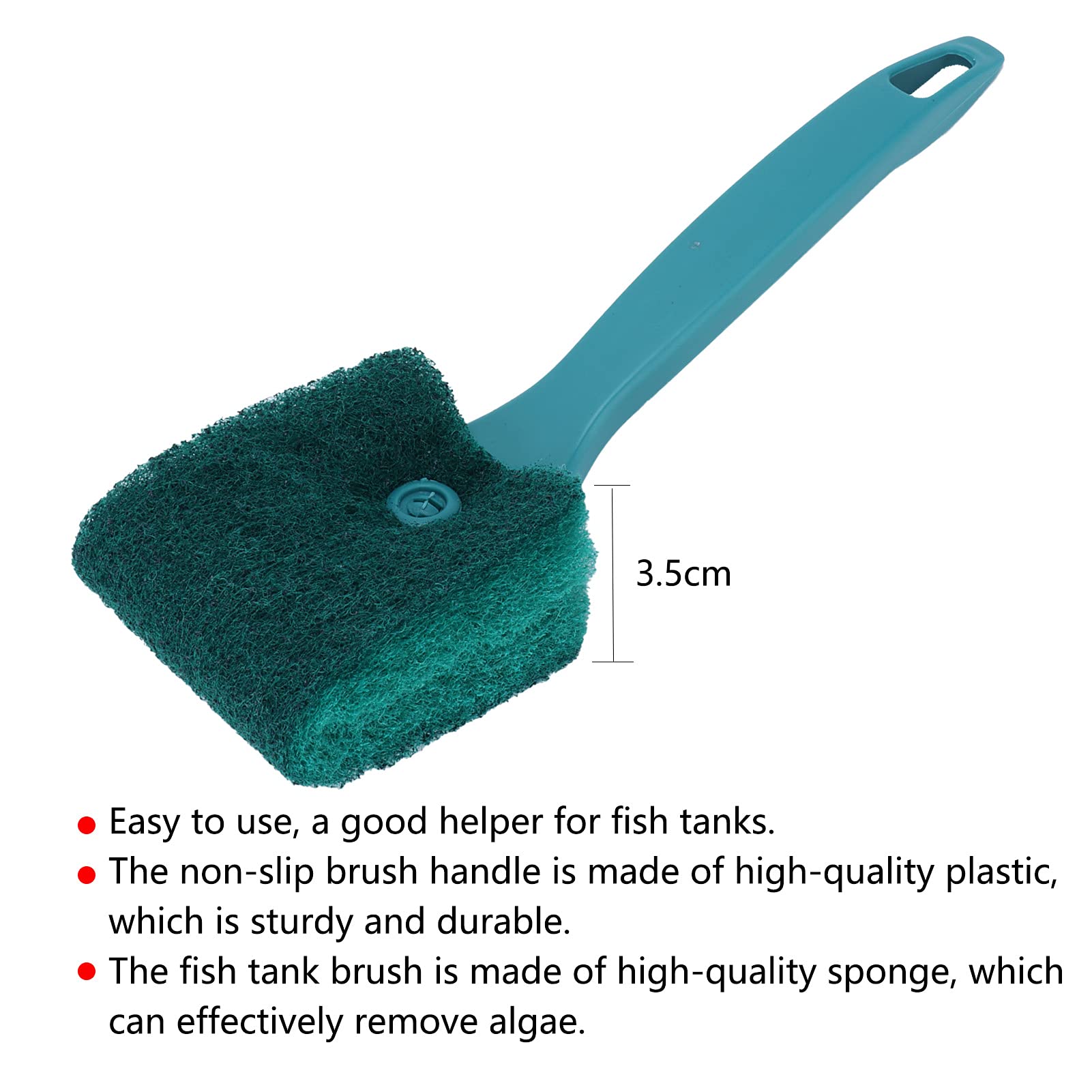 Gavigain Double Sided Aquarium Brush, Non Slip Handle, Sponge, for Glass Fish Containers and Aquatic Life Maintenance