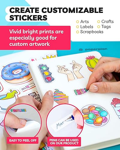 Miniatura 5 de Papel adhesivo - Papel adhesivo para impresora de inyección de tinta - Papel adhesivo de vinilo - Vinilo imprimible - Papel adhesivo de vinilo