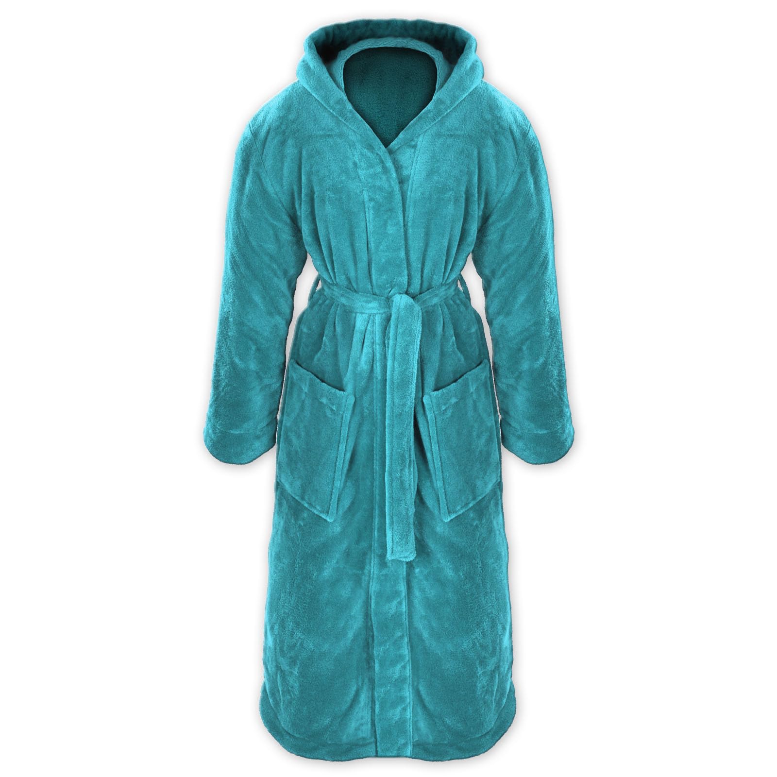 Gräfenstayn Robe de chambre femme polaire à capuche S-XXXL – Peignoir femme polaire de microfibre flanelle douce - Coupe kimono avec poches & ceinture - Coloris au choix