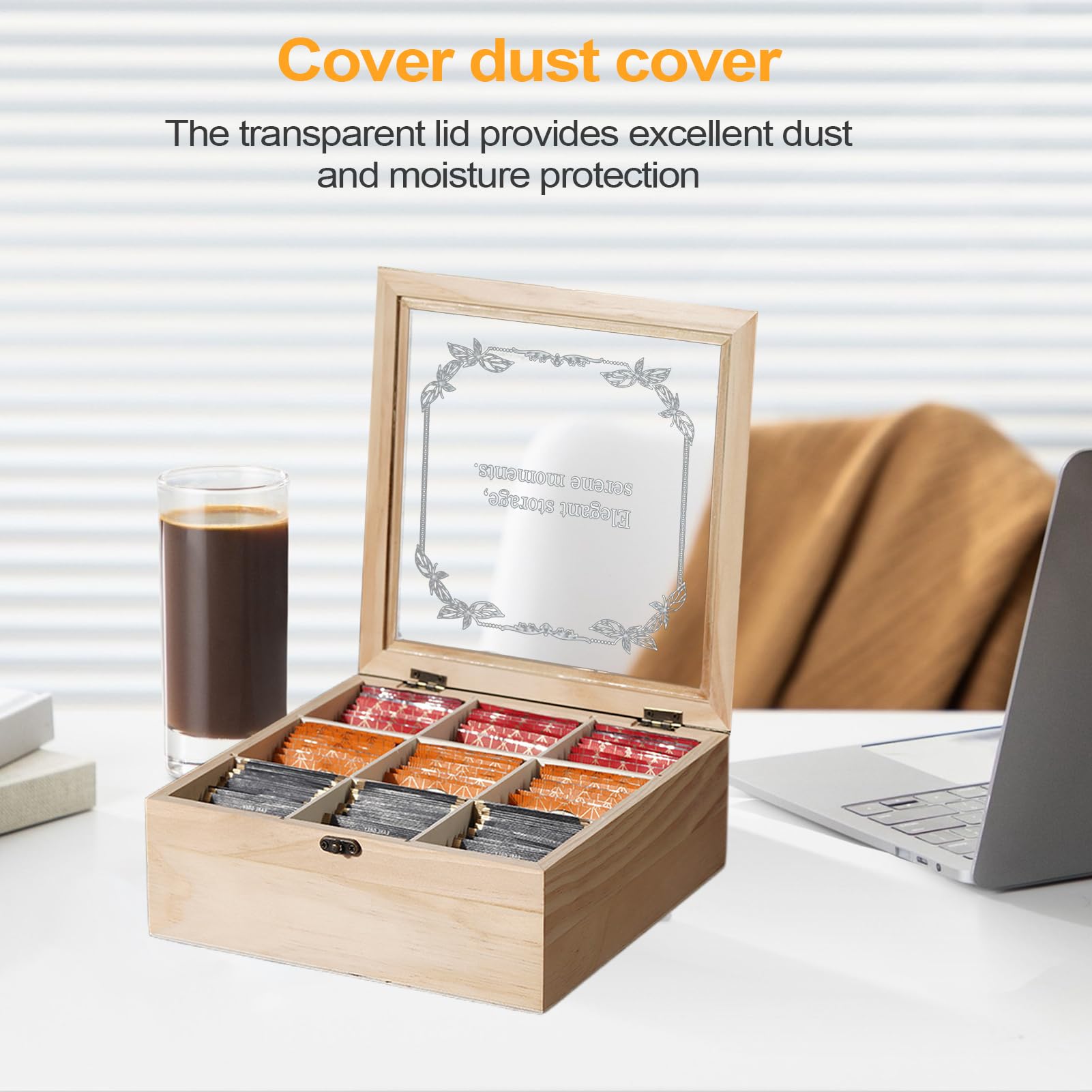 De Té De Madera Organizador De Bolsitas De Té Con 9 Compartimentos | Contenedor Decorativo Para Infusiones - Regalo Para Amigos, Pareja Y Compañeros De Trabajo