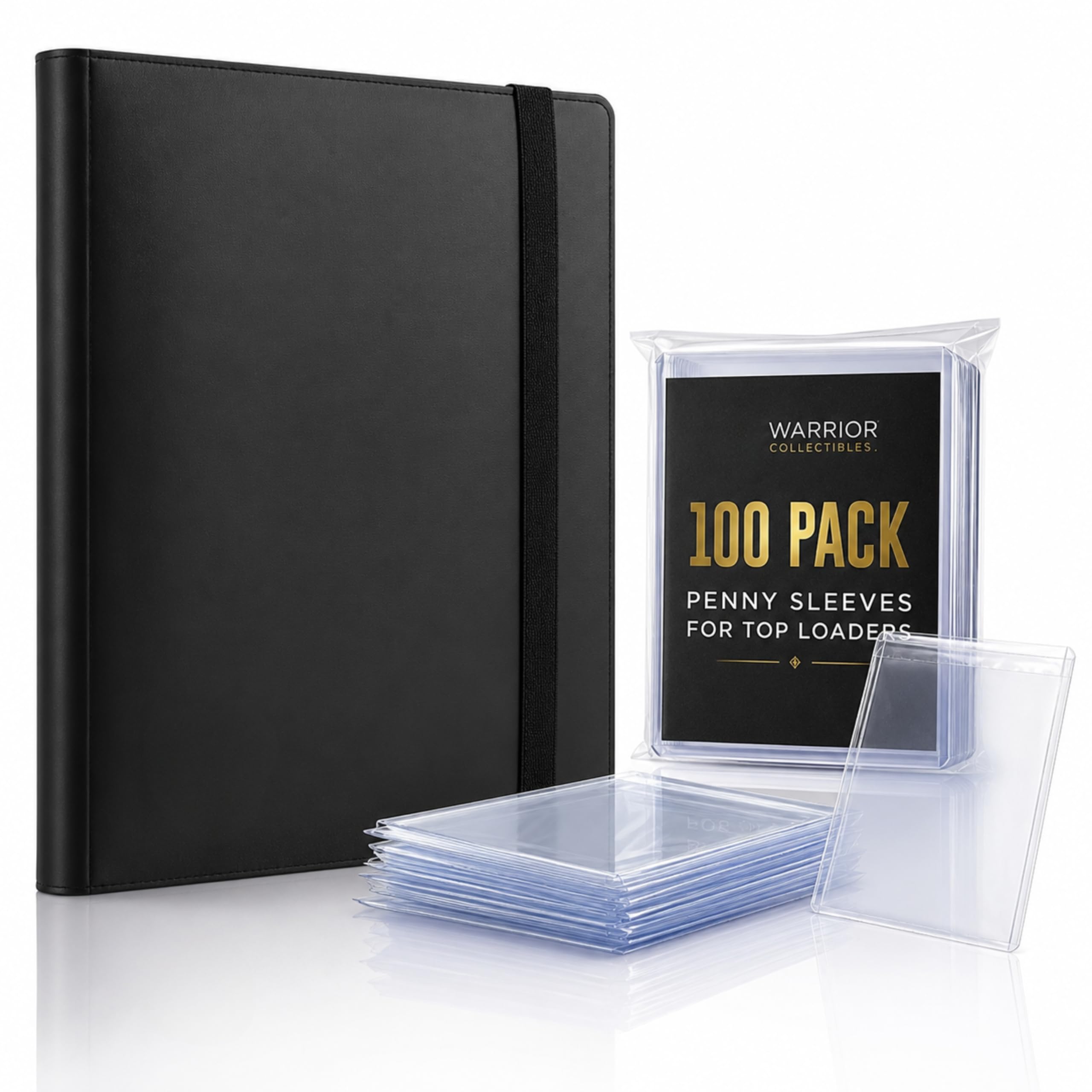 9-Pocket Trading Card Binder with 100 Penny Sleeves for Top Loaders, 396 Pocket Card Album Folder, Side Loading TCG Card Holder for Sports, Game & Collector Cards