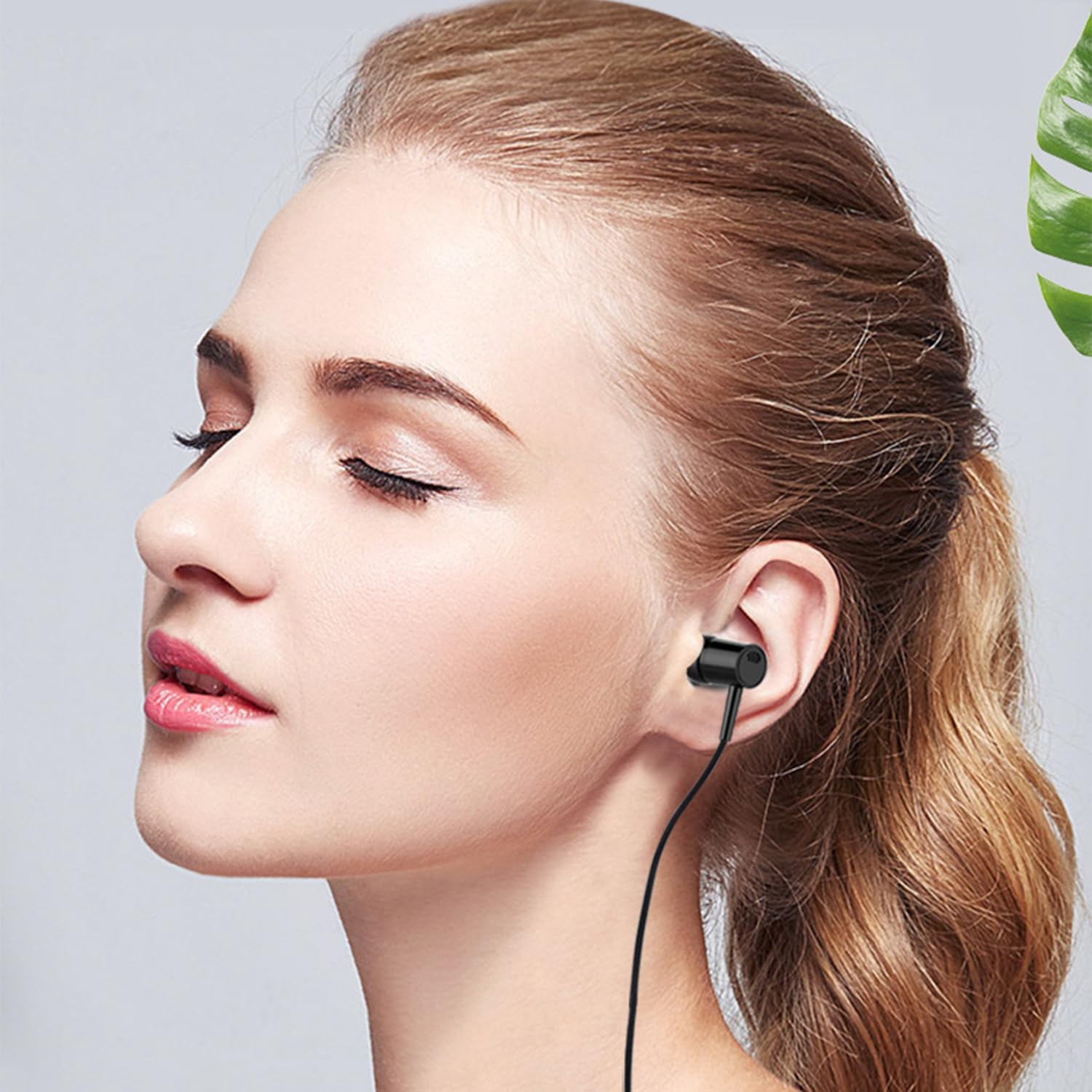Wired Earbuds with a Comfortable in-Ear Design, Featuring an in-line Microphone and Controls; Ideal for Everyday use with Clear Sound (Black-6)