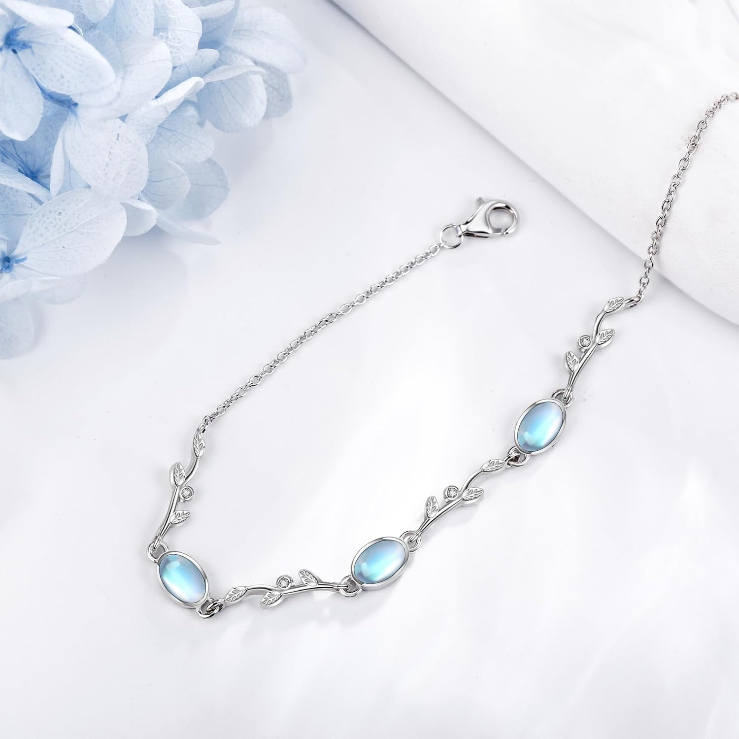 YFN 925 Sterling Silver Moonstone Bracelet Jewelry for Women Birthday Christmas Gifts - Image 3