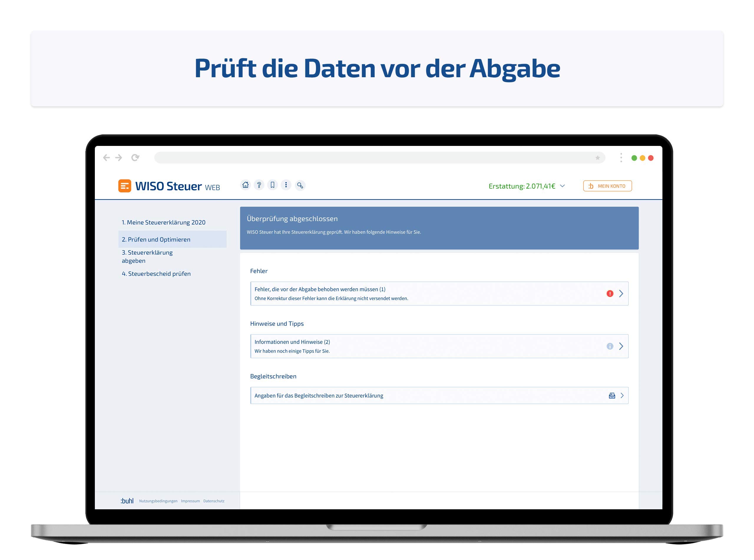 WISO Steuer-Web 2021 Mac (für Steuerjahr 2020) |Web Browser | Mac Web Version