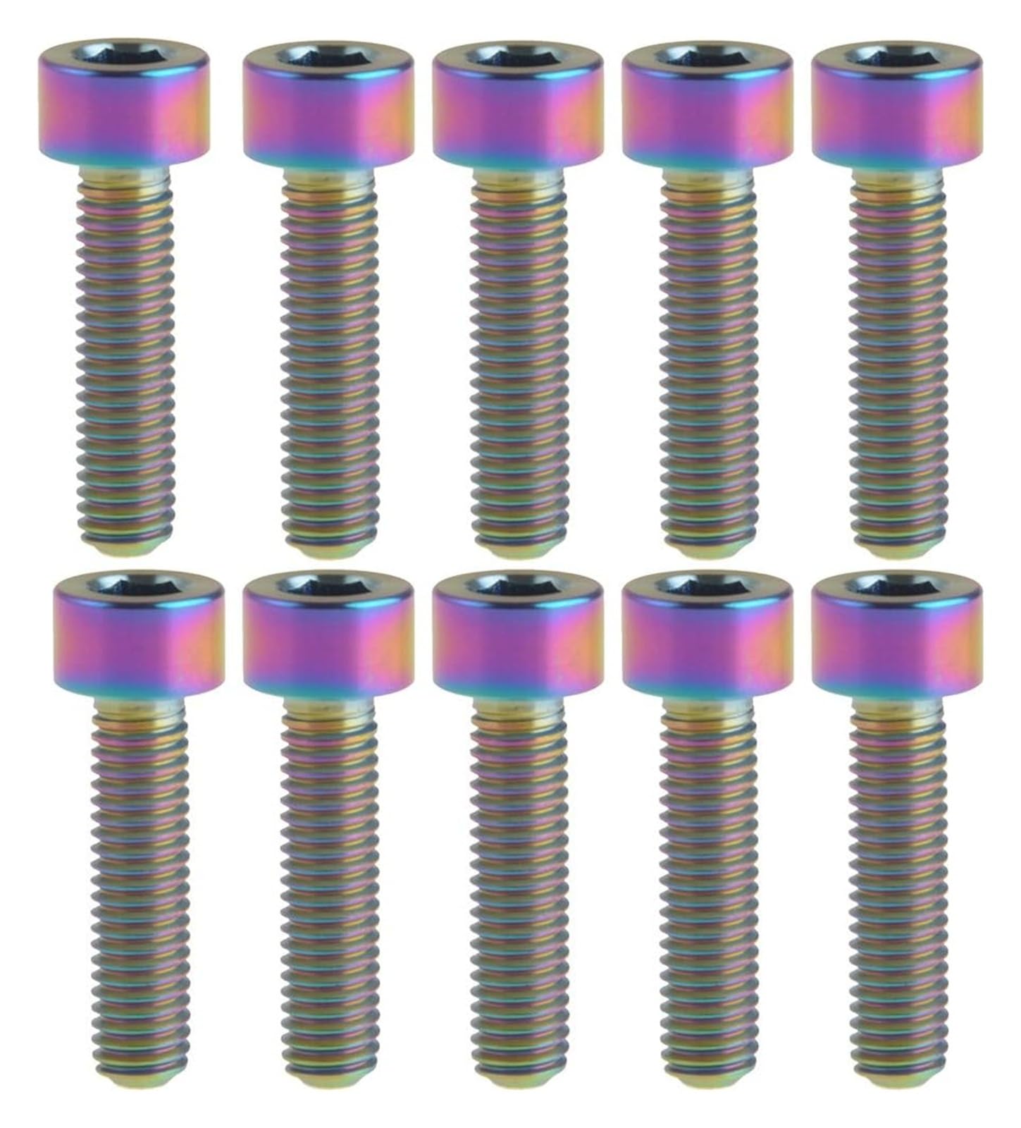 DWAMMEBRS Bolt M6x25mm Square Head Allen Screw Pack Of 10(Rainbow)