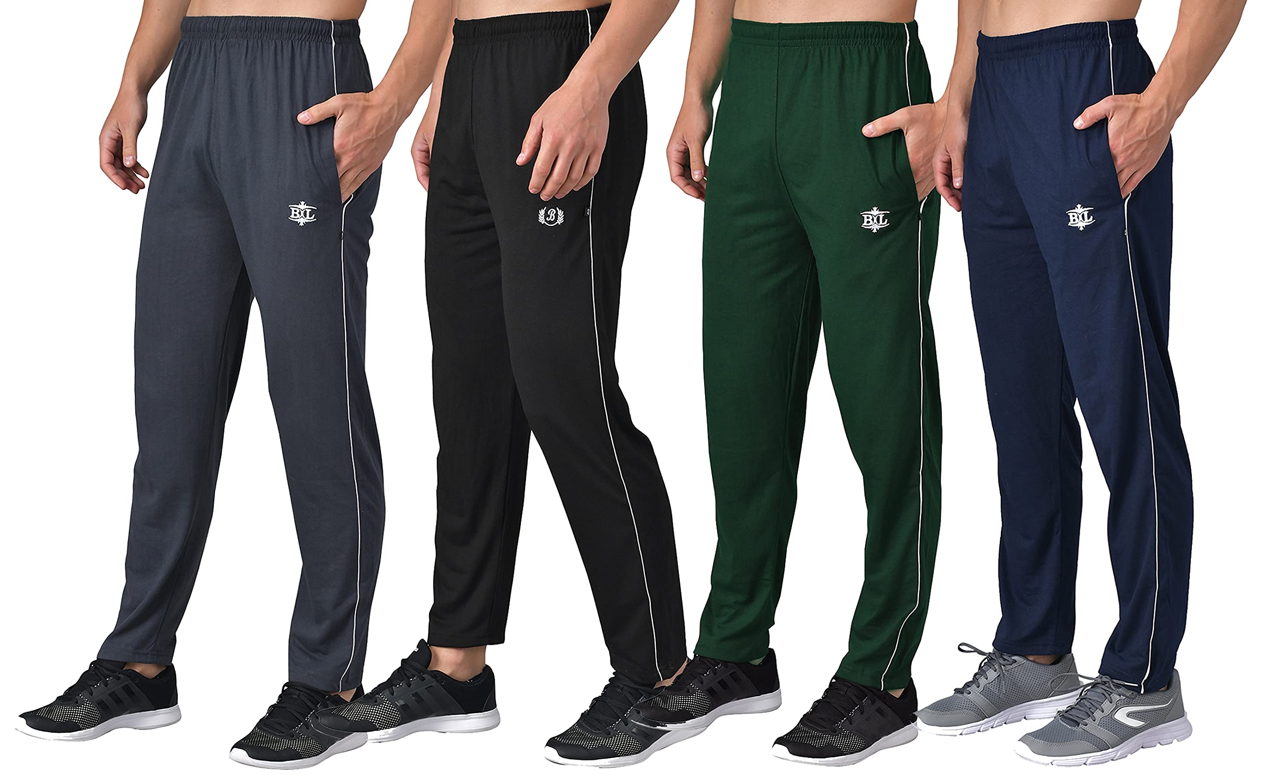ekools � Plain Trackpants for Men | Plain Trackpants | Basic Trackpants | Regular Trackpants | Casual Trackpants | 1 Cotton | Men's Trackpants (Pack of 4, Airforce, Black, Green, Navy, Large)-picture-33