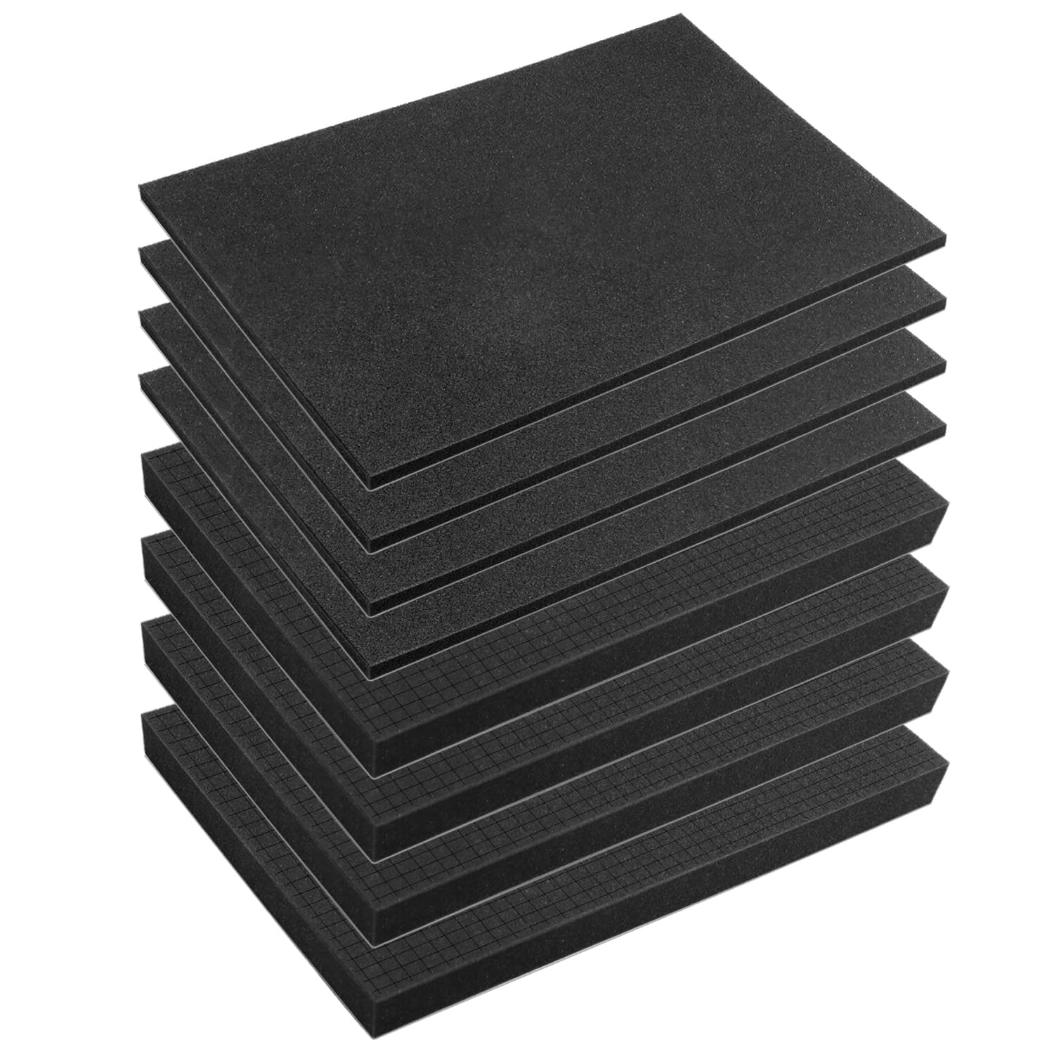 QWORK® espuma precortada 400 x 300 x 25 mm + 400 x 300 x 10 mm 4 piezas para herramientas