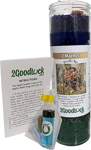 Vela perfumada 7 Machos Vestida - Veladora Preparada 7 Machos