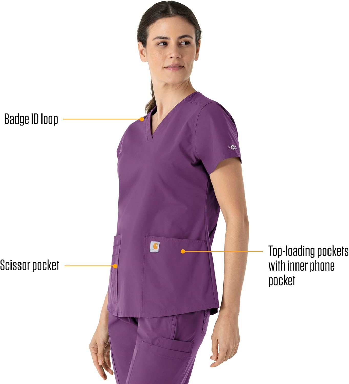 Carhartt Scrubs C13210 Women's Force® Cross-Flex Modern Fit Flex Panel - Image 2