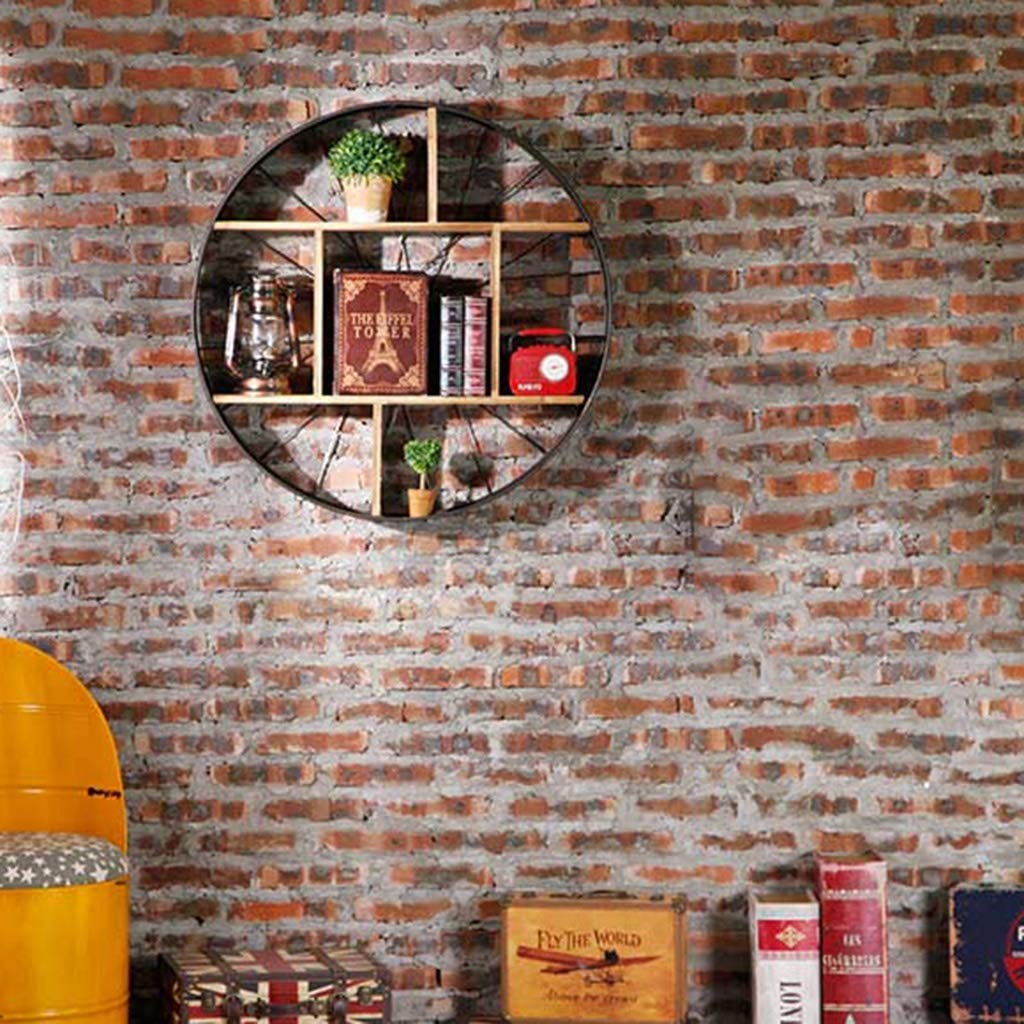 Estantes de Pared Estante organizador de almacenamiento, estante de decoración de pared de viento industrial retro, estante creativo para sala de estar, bar, comedor, decoración suave de pared colgant