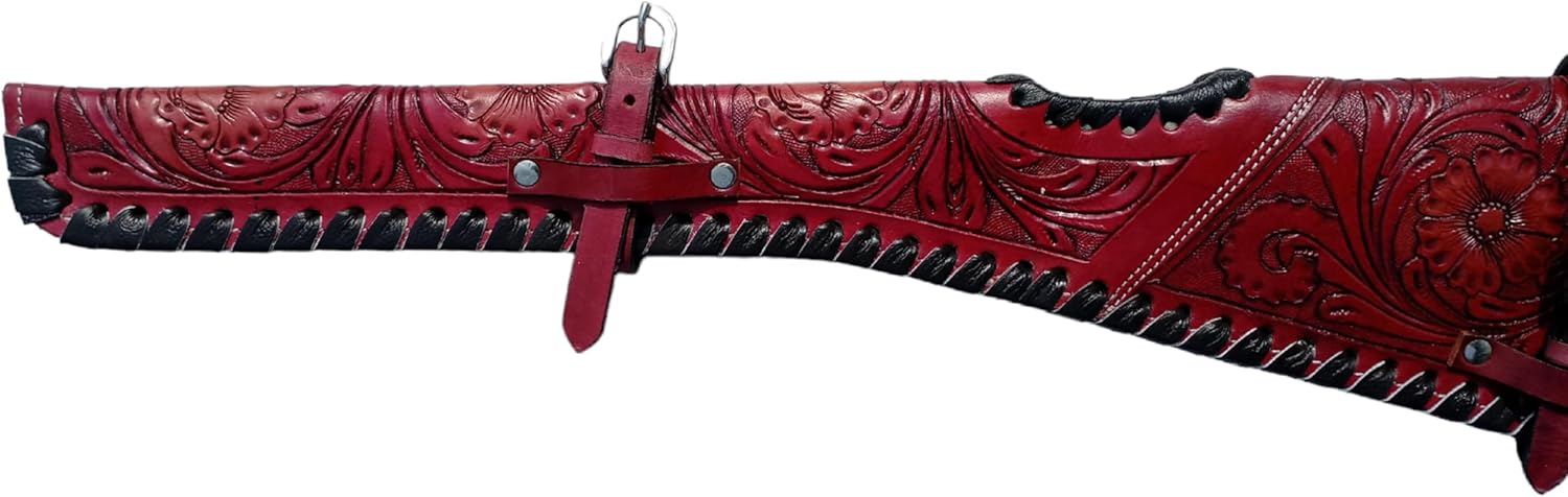 engraved leather shotgun cover Western Scabbard fits 16 to 20 Inch shotguns Winchester Case for Wild Bunch Shooting rifle