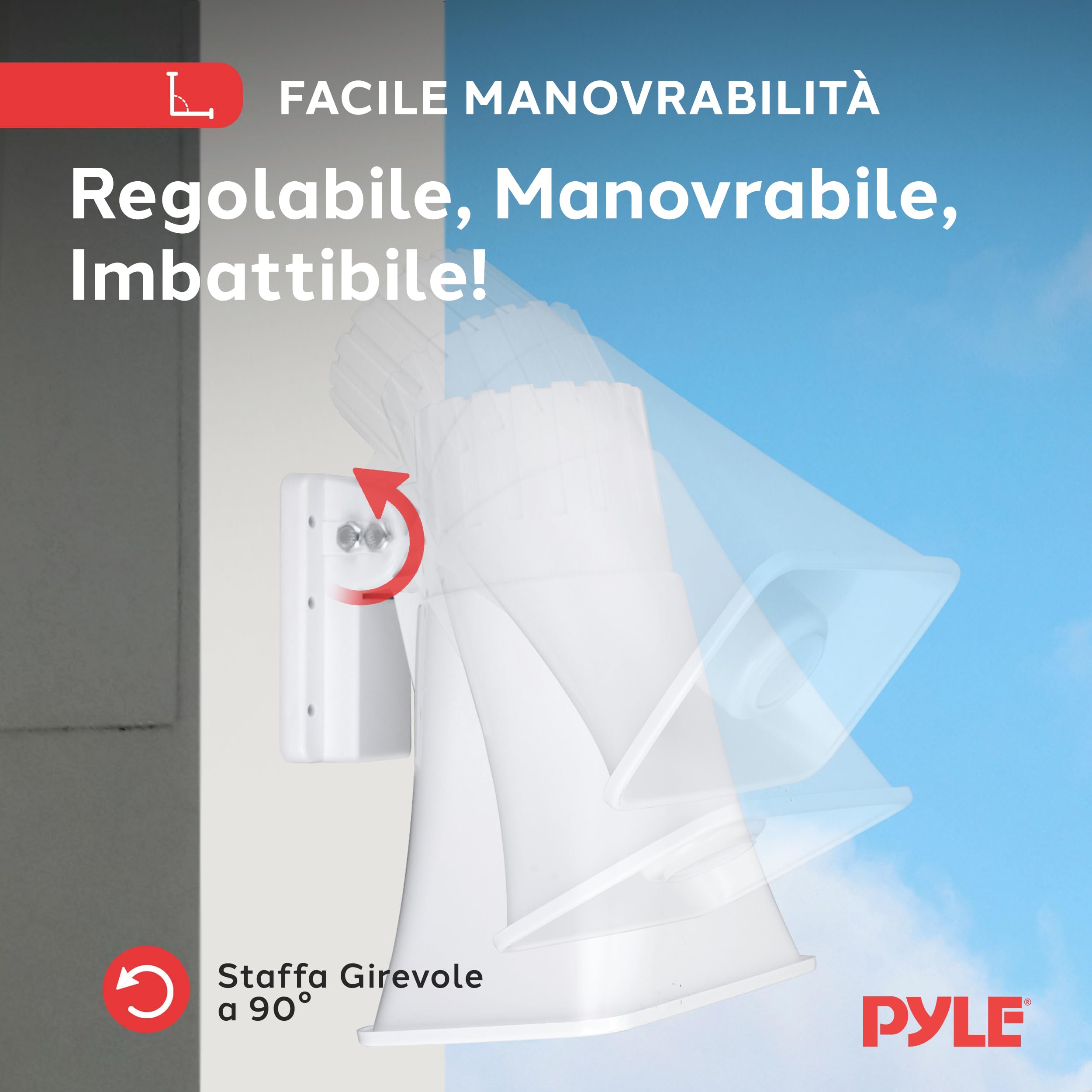 Pyle Cassa Audio Altoparlante PA Interno/Esterno 15 cm 8 Ohm 50 Watt Picco con Staffa, Speaker con Accessori Inclusi, Bianco