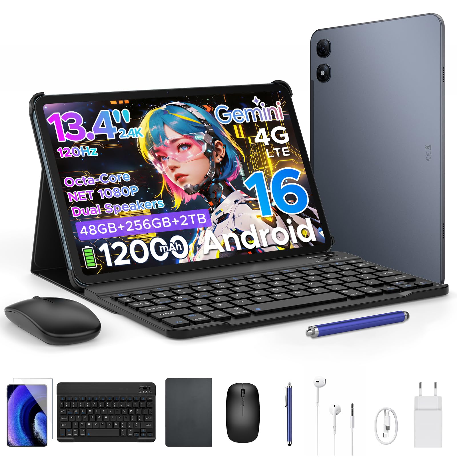 Amazon.co.jp: 【2026新登場 Android16 タブレット 13.4インチインチ