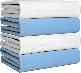 Heavy Absorbency Bed Pad, Washable and Reusable Incontinence Bed Underpads, 34"X36" (4 Pack), Waterproof