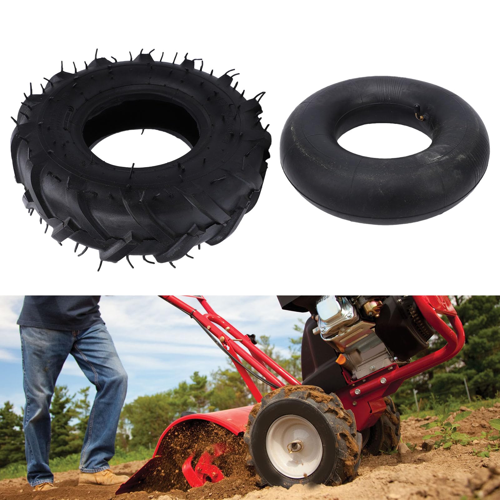 Aramox 13x5.00-6 Pneumatico e Camera d'Aria, Gomma Antiscivolo Antiforatura Rinforzata per Sgombraneve Go Kart Frangizolle Trattorini da Prato