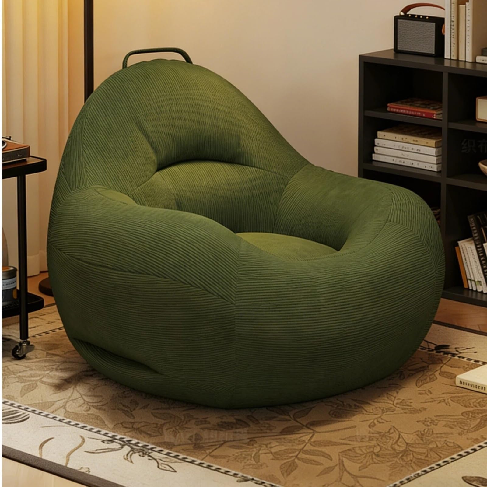 Krzesło z workiem fasolowym na świeżym powietrzu Sofa Balkonowa torba fasolowa Tatami Nest Krzesło Pojedyncza Leniwa Mała Sypialnia(Biały)
