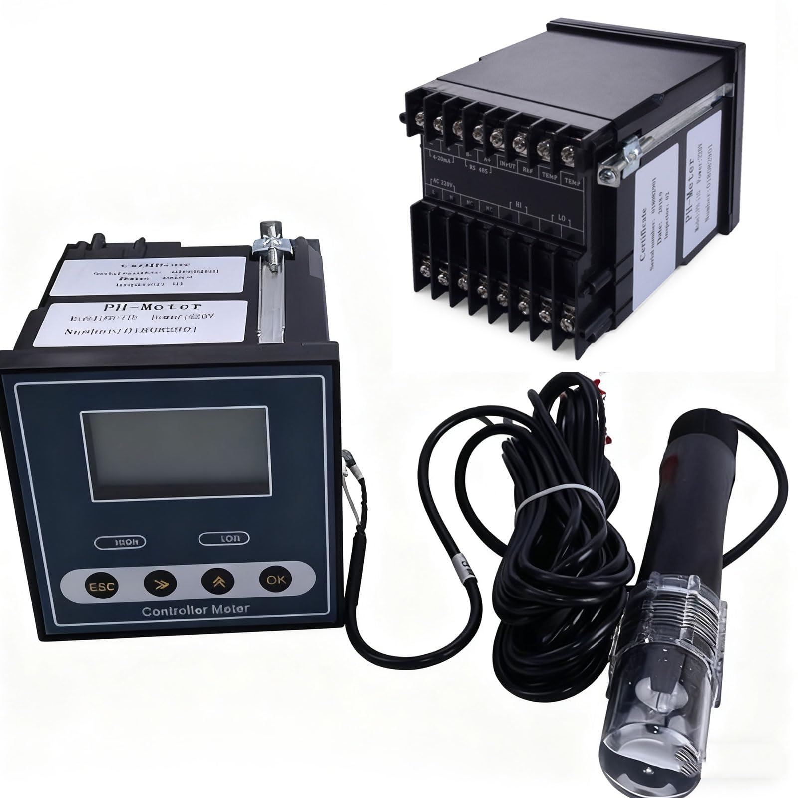 Moniteur de qualité de l'eau, pH/ORP mètre avec écran LCD, précision du pH ± 0,02, plage de mesure du pH de 0 à 14, étalonnage automatique pour les tests environnementaux et chimiques