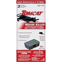 Tomcat Mouse Killer Disposable Station for Indoor Use - Child Resistant, 3 Stations with 1 Bait Each