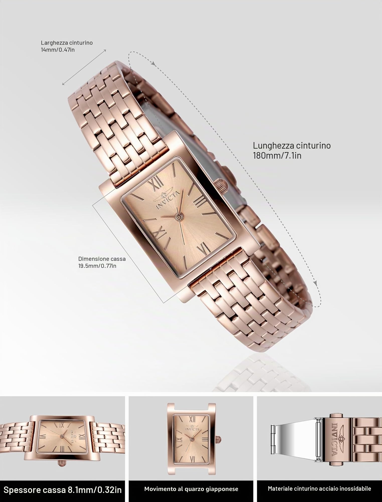 Invicta Angel Orologio da Donna in acciaio inossidabile con movimento Quarzo - 19mm