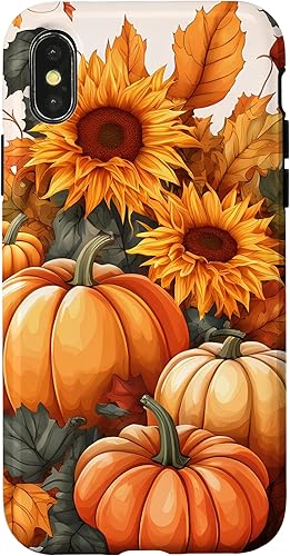 Miniatura 7 de iPhone 13 Pro Bonito arte de otoño, calabazas, girasoles y hojas de otoño