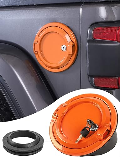 Miniatura 8 de Savadicar Cubierta de tapa de gas con bloqueo, puerta de tanque de llenado de combustible con cerradura compatible con Jeep Wrangler JL JLU