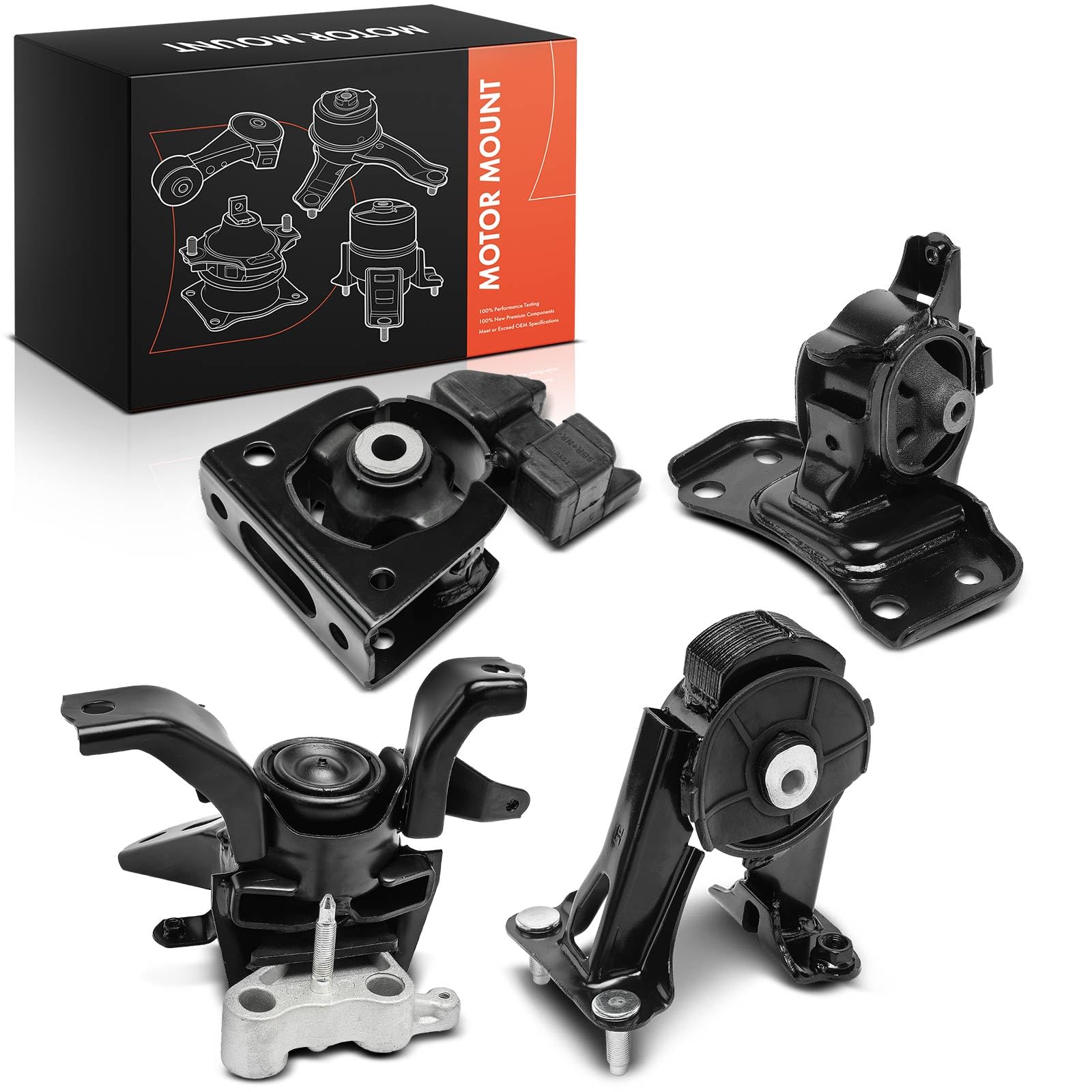 Frankberg 2 supporti motore + 1 supporto cambio + 1 supporto di supporto | 1236137090; Compatibile con: Prius Plus W4, Prius W3