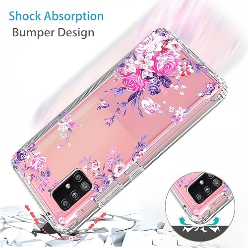 Miniatura 7 de Zoeirc Funda para Galaxy A51 5G, Samsung A51 5G Funda transparente para niñas, TPU suave 360, cuerpo completo, a prueba de golpes, híbrido,