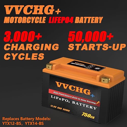 Miniatura 2 de Motocicletas Batería de litio YTX12-BSYTX14-BSYTX16-BSYTX20-BS, 12V 8Ah 750A Batería deportiva LiFePO4 de alta potencia para ATV, UTV, JetSki,