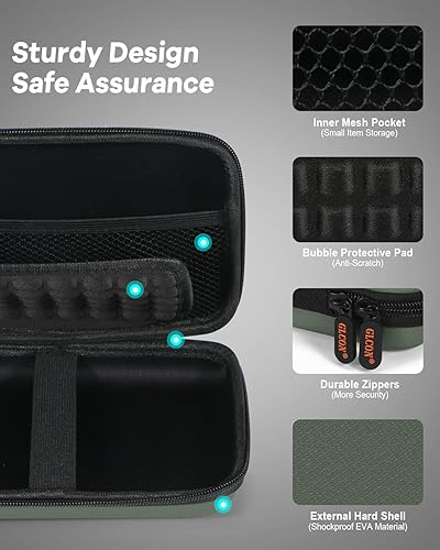 Miniatura 4 de GLCON Estuche Grande Clásico Verde Militar – Organizador Electrónico de Carcasa Rígida para Viaje – Bolsa de Almacenamiento de Accesorios