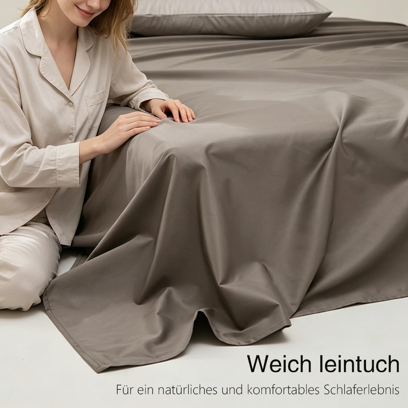 Bettlaken ohne Gummizug 245 x 250cm 100% Baumwolle Hellgrün