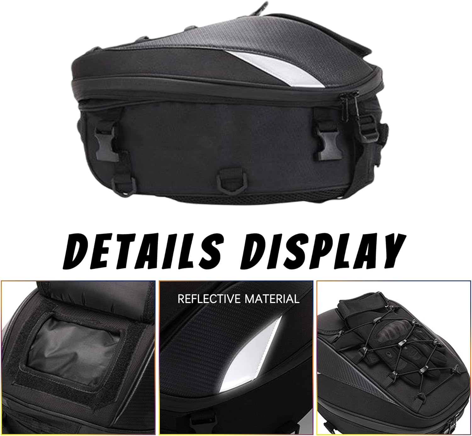 Motorcycle Seat Bag Tail Bag - Dual Use Motorcycle Backpack Waterproof Luggage Bags Motorbike Helmet Bag Storage Bags