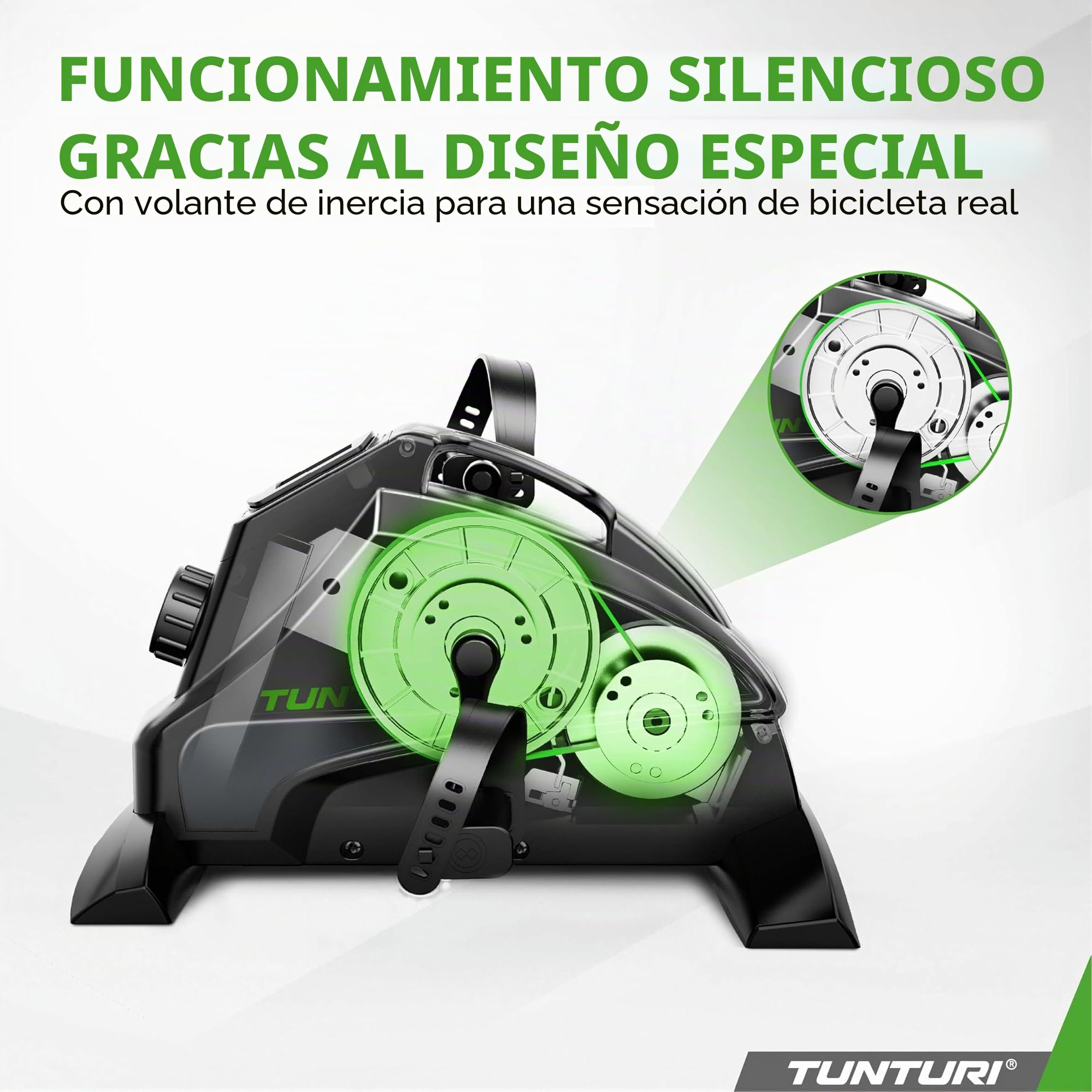Tunturi Cardio Fit M35 Mini bicicleta estática / Mini Bike / Sistema de freno magnético - con pedales para entrenamiento de brazos y piernas - computadora de Entrenamiento
