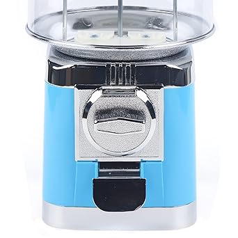 Gumball Machine, 16H Home Candy Vending Machine, PC Gumball Dispenser, Store Bulk Bubble Gum Machine, Coin Operated Gumball Bank for Toy Capsules Bouncy Balls Candy, Accept 25 Cents (Blue)