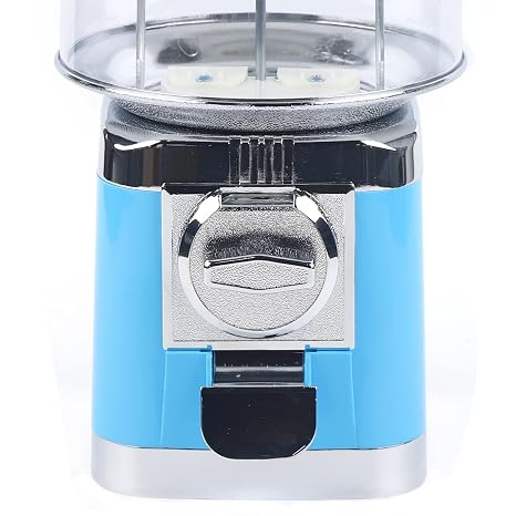 Gumball Machine, 16H Home Candy Vending Machine, PC Gumball Dispenser, Store Bulk Bubble Gum Machine, Coin Operated Gumball Bank for Toy Capsules Bouncy Balls Candy, Accept 25 Cents (Blue)