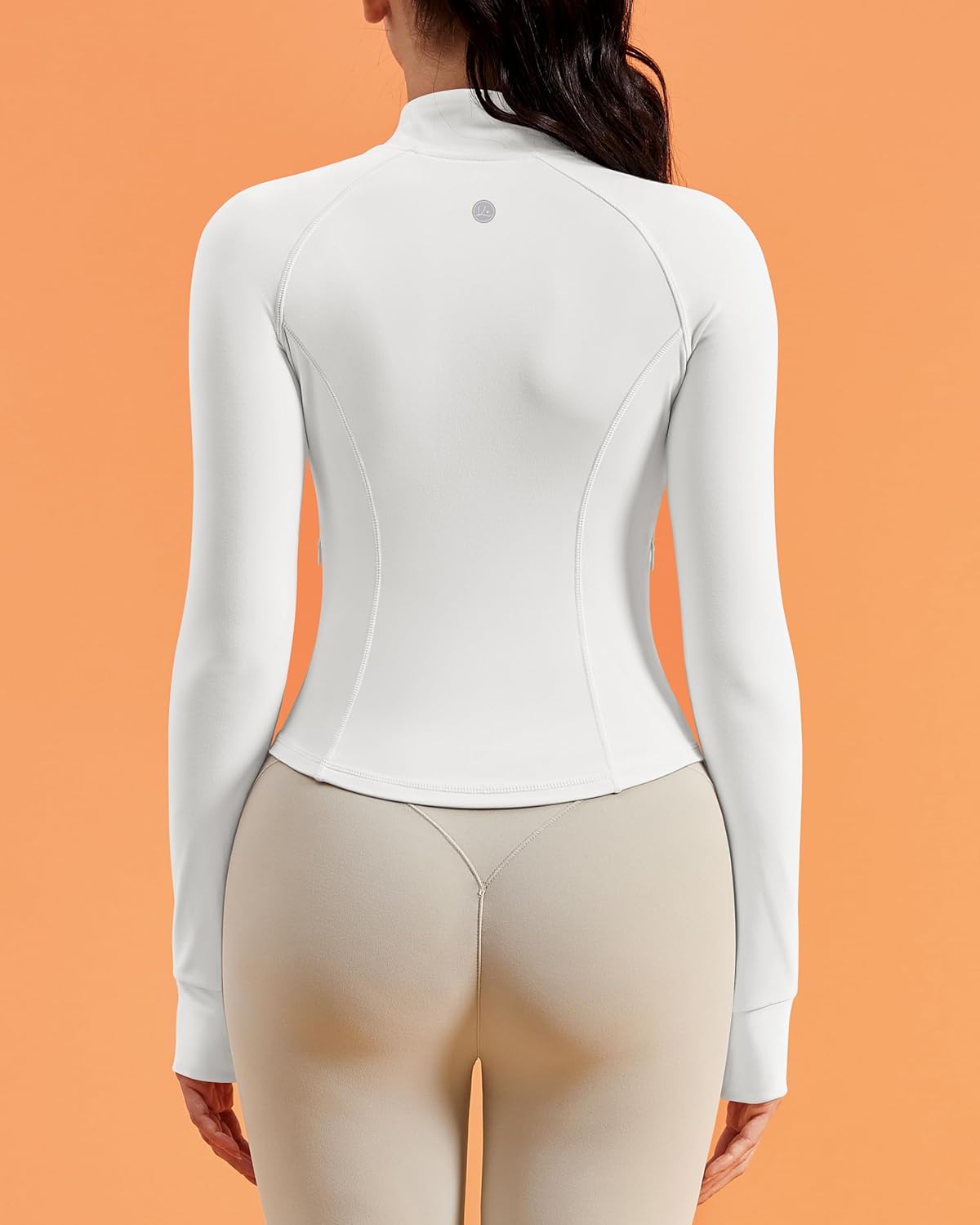 BareLuxe Workout Running Jackets with Pockets for Women, Full Zip Athletic Cropped Gym Jacket with Thumbholes