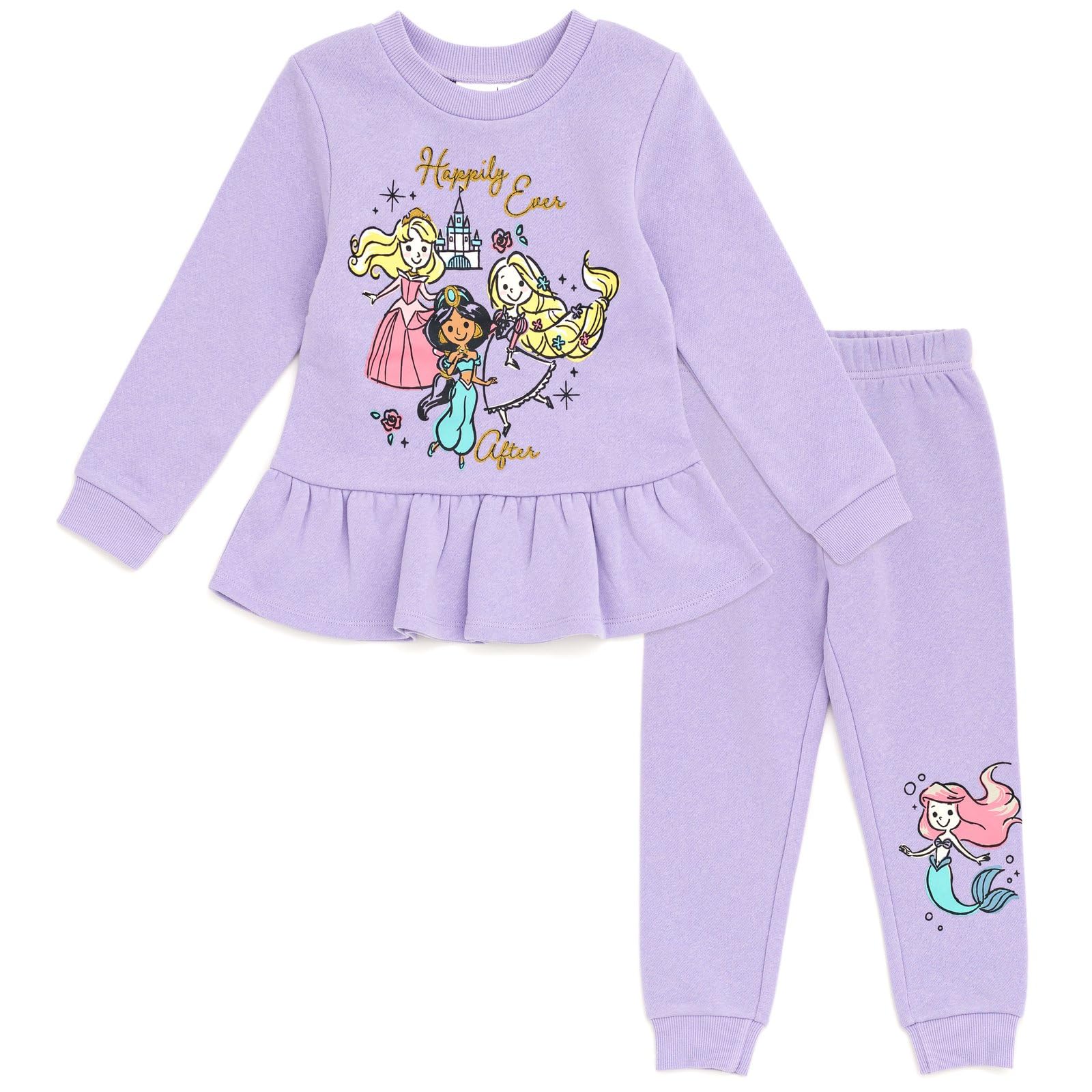 Disney Girls' Fleece Sweatshirt and Pants Set for Baby &amp; Kids