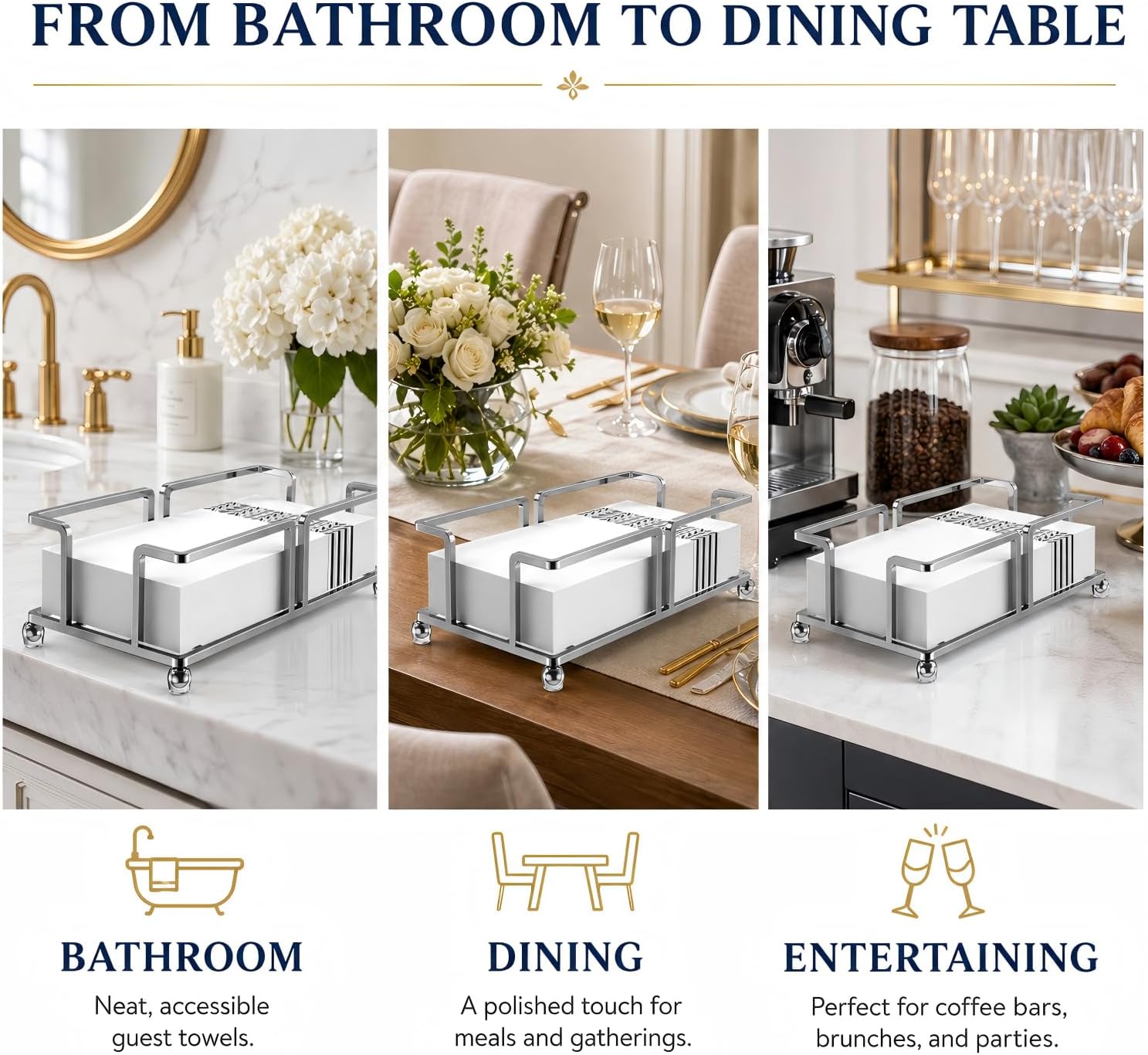 Bathroom Napkin Holder Bathroom Paper Towel Holder Bathroom Guest Towel Holder Tray for Bathroom Napkin Holder Guest Towels Disposable, Bathroom, Kitchen Dinning Table