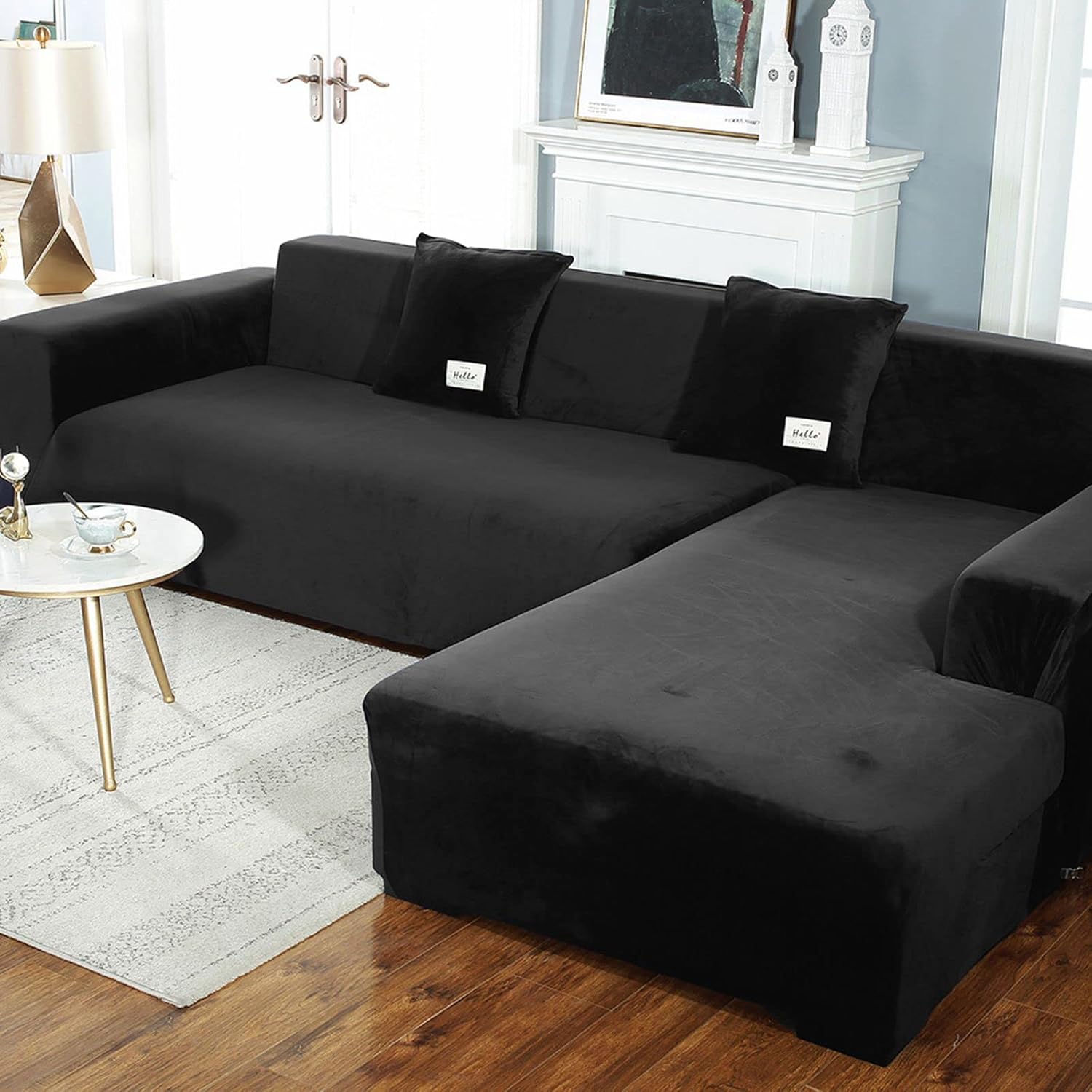 2 Pieces Sofa Cover for LShape Sectional Sofa, Super Stretch Sectional
