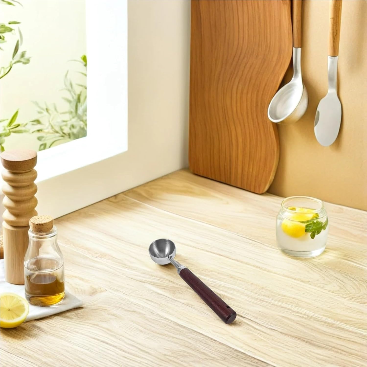Coffee Scoop Metal Stainless Steel Measuring Spoon 15ml Coffee Beans Grains Tea Scooper Multi-Functional Kitchen Utensil