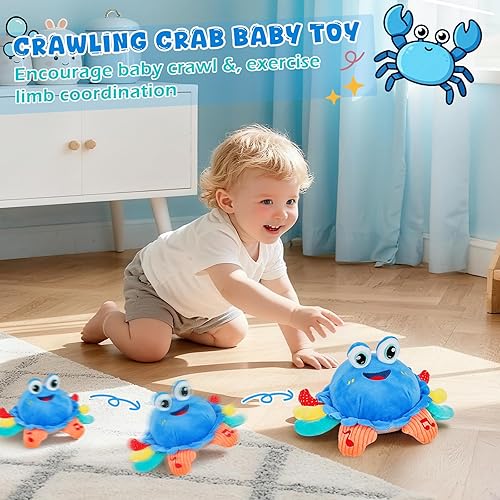 Miniatura 3 de Juguetes para bebés de 12 a 18 meses, juguete musical de peluche de cangrejo
