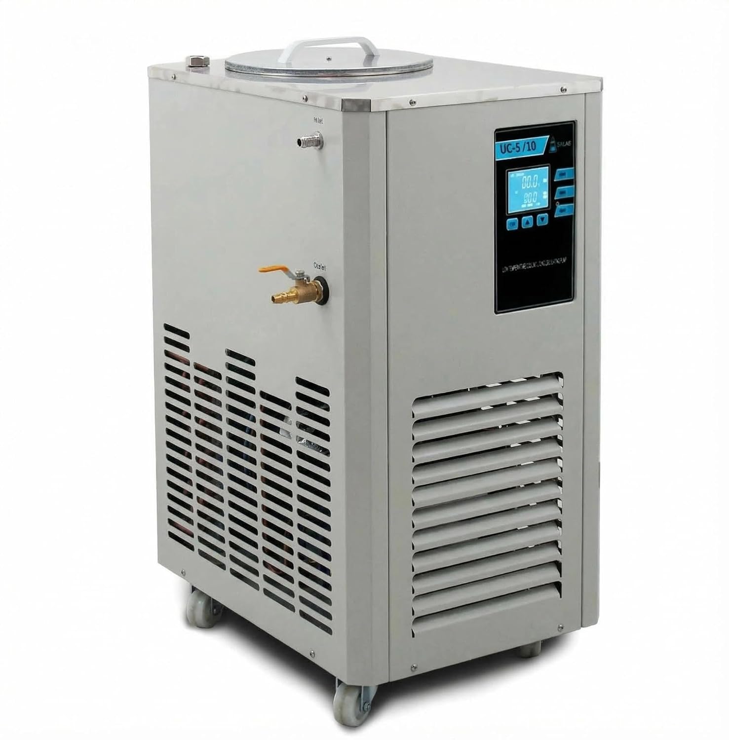 5L -40℃ Low Temperature Cooling Circulating Pump, Energy-Saving Stainless Steel Lab Chiller, Portable with Wheels, for Rotary Evaporator & Lab Equipment Cooling