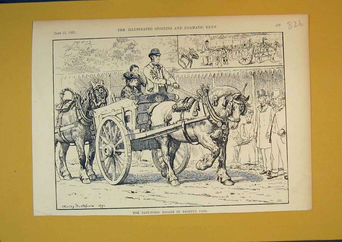 1892 Sketch Cart Horse Parade Regents Park London Amazon.co.uk Home