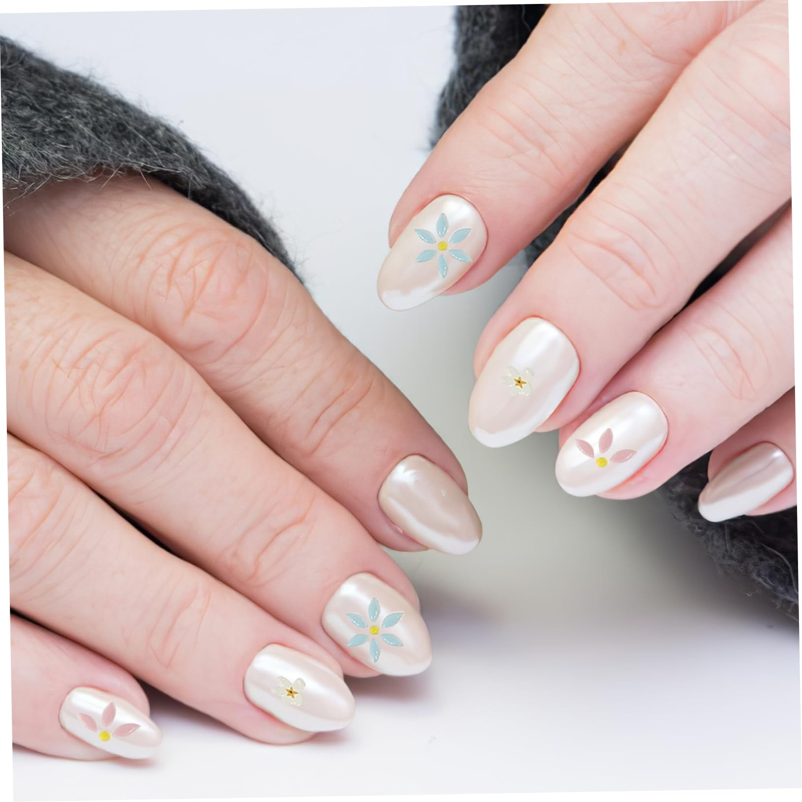 PACKOVE 12pezzi Nail Art Stickers Con Motivi Floreali Adesivi Decorativi Per Unghie Rilievo Perfetti Per Manicure e Occasioni Speciali