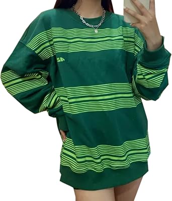 Women Kawaii Stripes Sweatshirt Korean Preppy Cute Rainbow Long Sleeve T-Shirt Japanese Vintage Streetwear Blouse