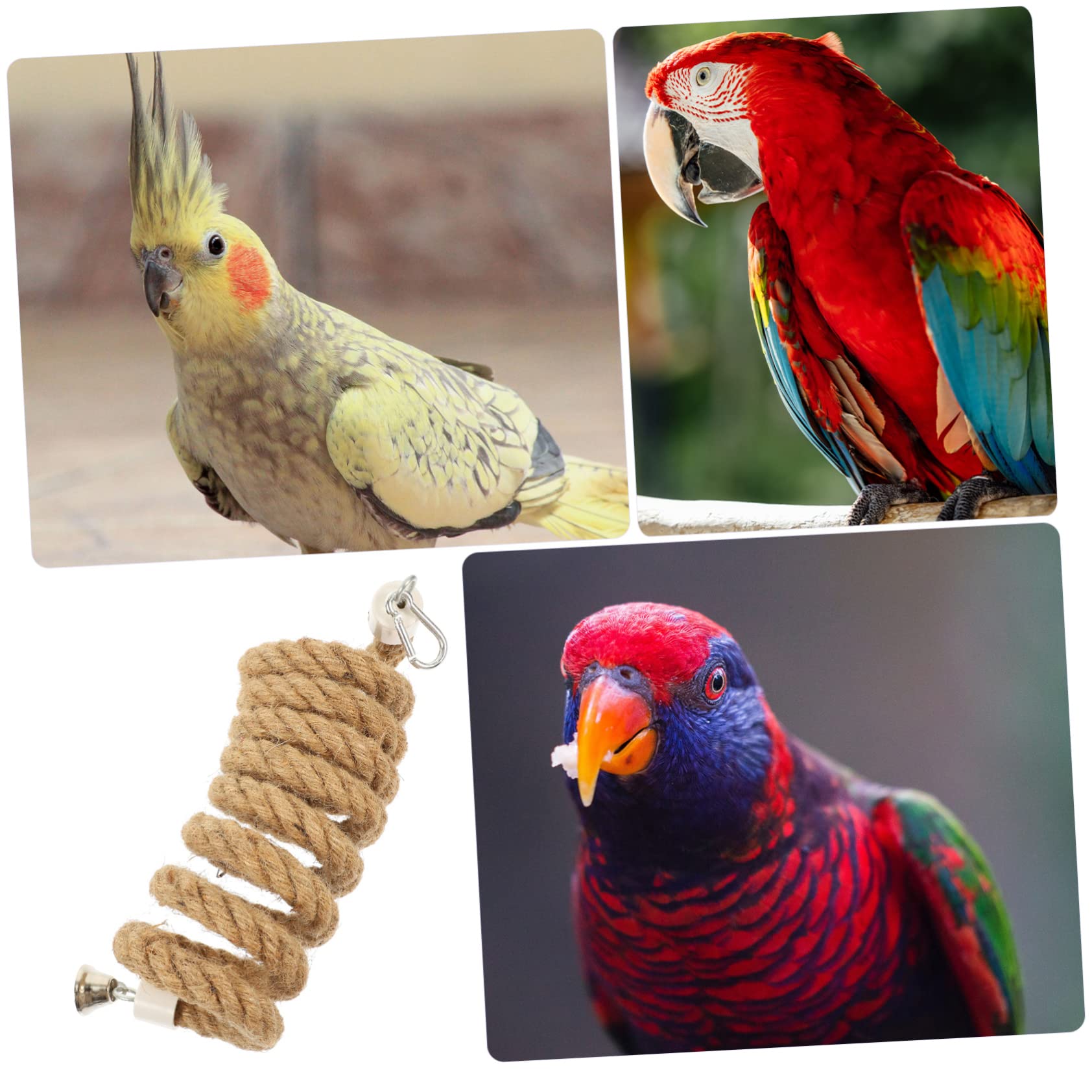 Gatuida Giocattolo a Corda per Arrampicata per Pappagalli Khaki | Canapa e Metallo, Adatto a Uccelli e Parrots, per Arrampicare e Giocare, Decora Vari Ambienti