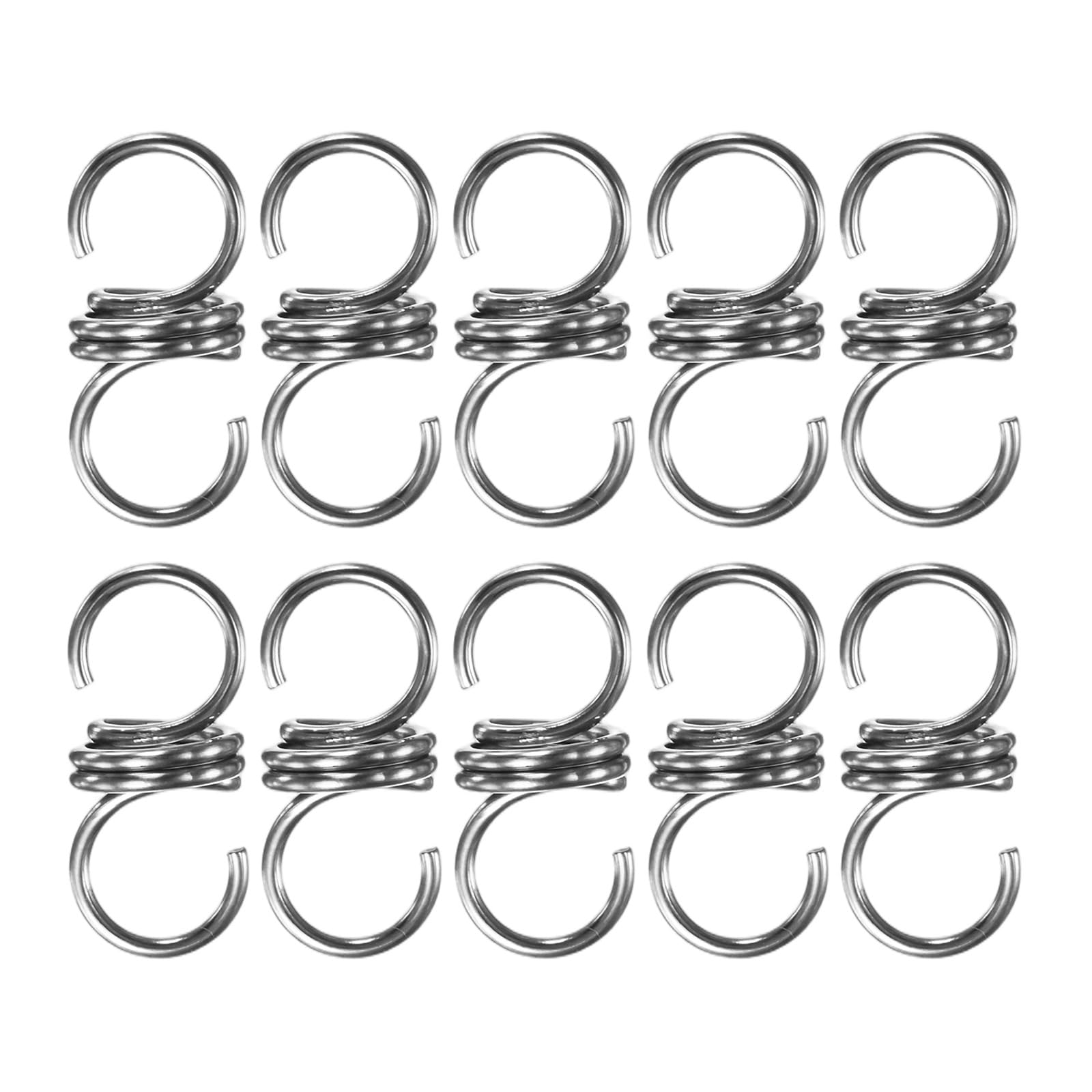 M METERXITY 10-Pack Extension Springs, 22mm Length 10mm OD 304 Stainless Steel Dual Hook Tension Spring for Garden Tool/DIY/Mechanical Repair Replacement [Silver Tone, 1.2mm Wire Size]