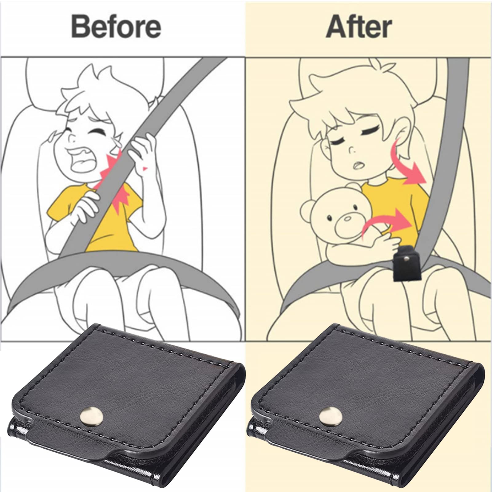 Ajusteur de Ceinture de Sécurité Pince de Ceinture de Sécurité Ceinture de Sécurité Voiture Universelle Sécurité Bouchon Boucle Réglable Boucles de Verrouillage pour Voiture, 2 Pièces