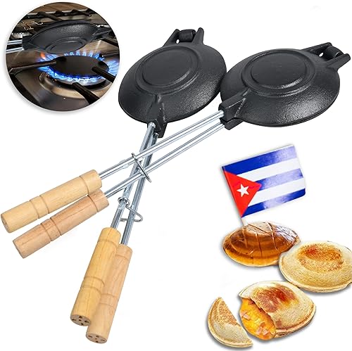 Miniatura 10 de Disquera de Pan Cubano Redondo (1 Unidad) – Prensa de Sándwich Cubana de Hierro Fundido para Disco Volador Para Sándwich – Fabricador de Sándwich
