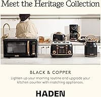 Vista 5 de HADEN Heritage 4-Slice Toaster with Extra Wide Slots, 1500-Watt, Black & Copper - Retro Stainless Steel Design with Self-Centering Function