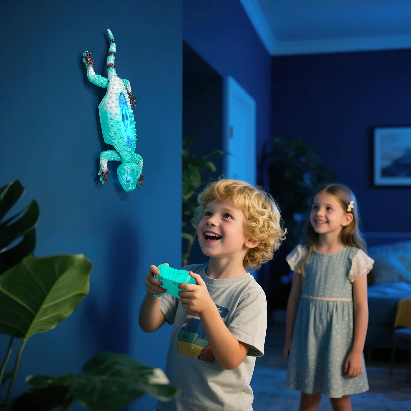 Ferngesteuertes Gecko Wandflitzer, Wiederaufladbare RC Stunt Kletter Auto mit LED Licht, Ferngesteuertes Roboter Kinder, RC Spielzeug Geschenke für Jungen und Mädchen ab 5 6 7 8 9 10 11 12 Jahren